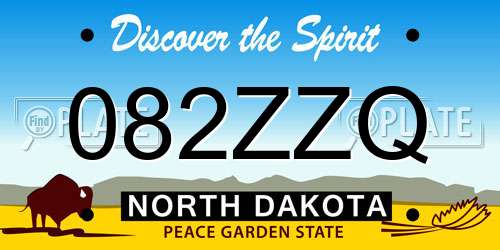 082ZZQ North Dakota License Plate