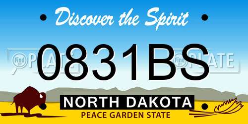 0831BS North Dakota License Plate