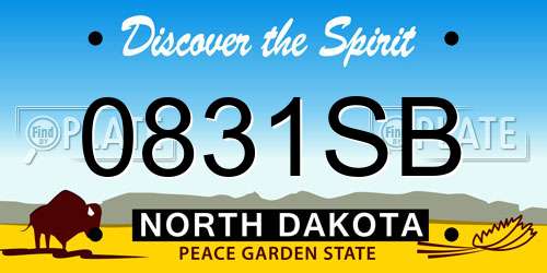 0831SB North Dakota License Plate