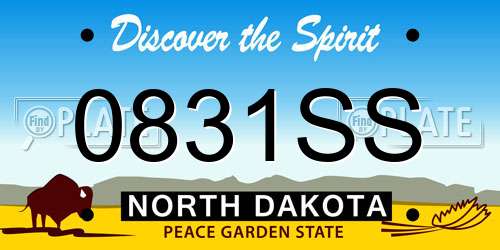 0831SS North Dakota License Plate