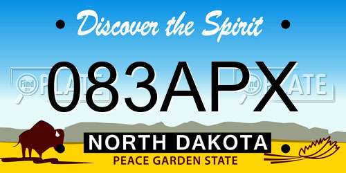 083APX North Dakota License Plate