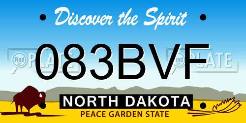 083BVF North Dakota License Plate