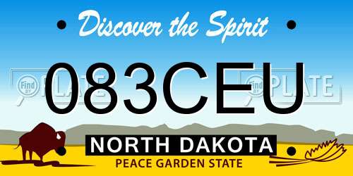 083CEU North Dakota License Plate