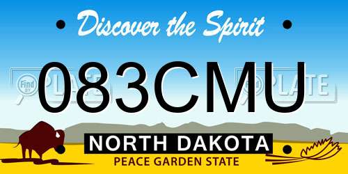 083CMU North Dakota License Plate