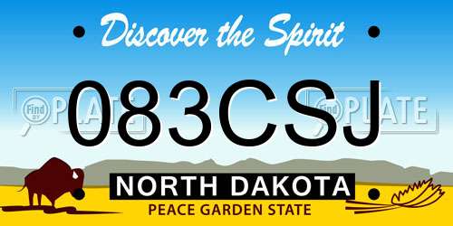 083CSJ North Dakota License Plate
