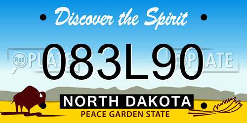 083L90 North Dakota License Plate
