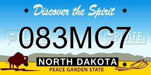 083MC7 North Dakota License Plate
