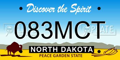 083MCT North Dakota License Plate