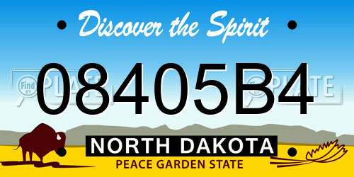 08405B4 North Dakota License Plate