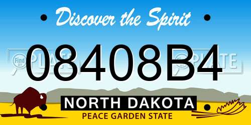 08408B4 North Dakota License Plate