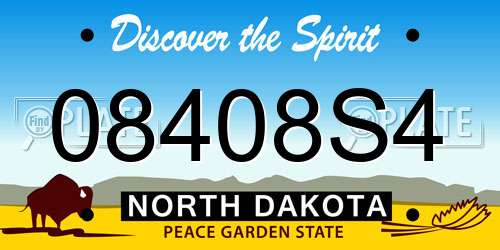 08408S4 North Dakota License Plate