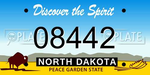 08442 North Dakota License Plate
