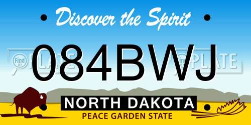 084BWJ North Dakota License Plate
