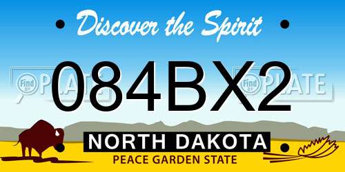 084BX2 North Dakota License Plate