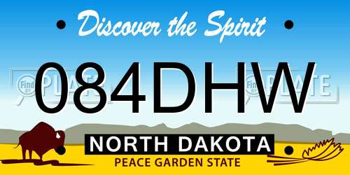 084DHW North Dakota License Plate