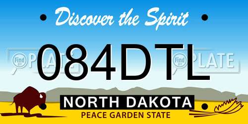084DTL North Dakota License Plate