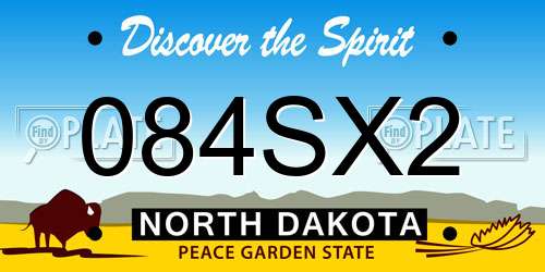 084SX2 North Dakota License Plate