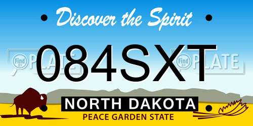 084SXT North Dakota License Plate