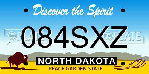 084SXZ North Dakota License Plate