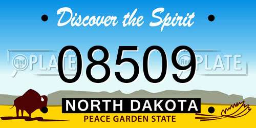 08509 North Dakota License Plate