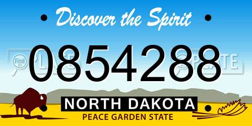 0854288 North Dakota License Plate