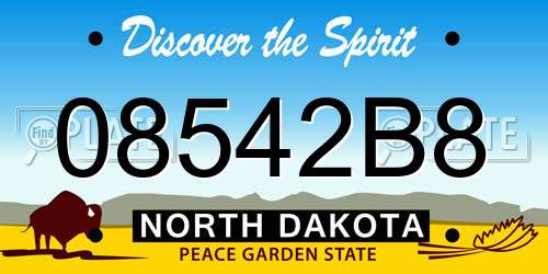 08542B8 North Dakota License Plate