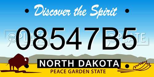 08547B5 North Dakota License Plate