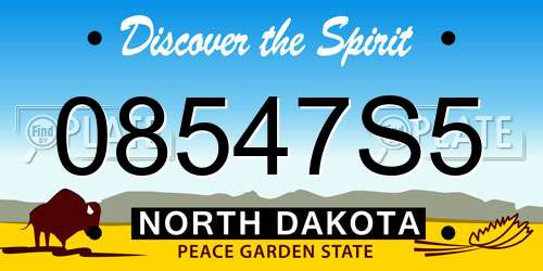 08547S5 North Dakota License Plate