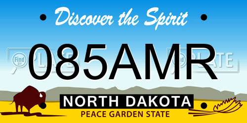 085AMR North Dakota License Plate