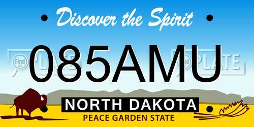 085AMU North Dakota License Plate
