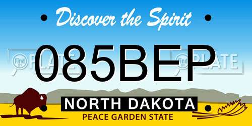 085BEP North Dakota License Plate