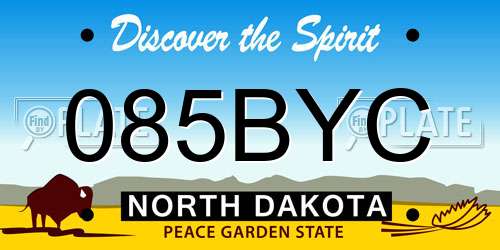085BYC North Dakota License Plate