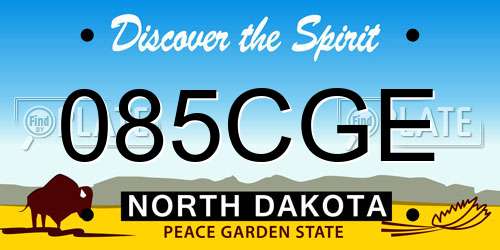 085CGE North Dakota License Plate