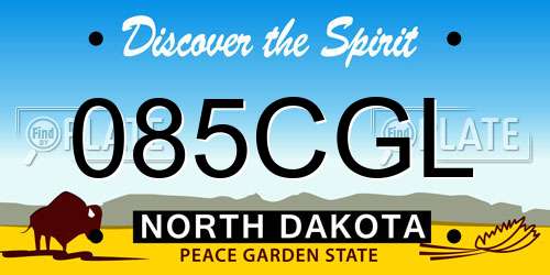 085CGL North Dakota License Plate