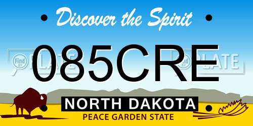 085CRE North Dakota License Plate