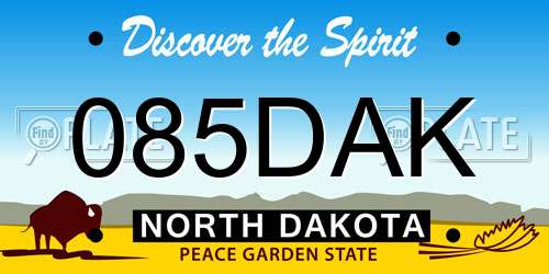 085DAK North Dakota License Plate