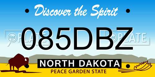 085DBZ North Dakota License Plate