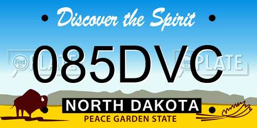 085DVC North Dakota License Plate
