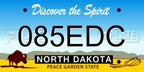 085EDC North Dakota License Plate