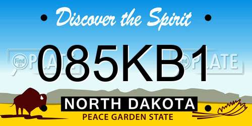 085KB1 North Dakota License Plate