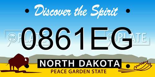 0861EG North Dakota License Plate