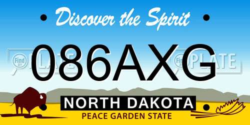 086AXG North Dakota License Plate