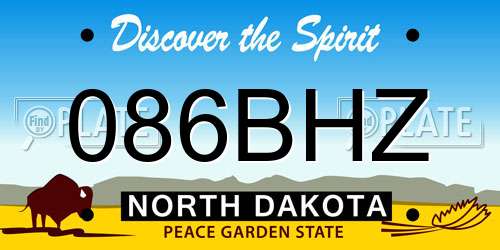 086BHZ North Dakota License Plate