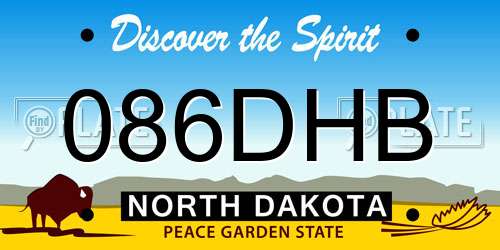 086DHB North Dakota License Plate