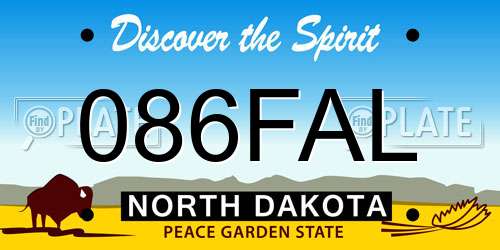 086FAL North Dakota License Plate