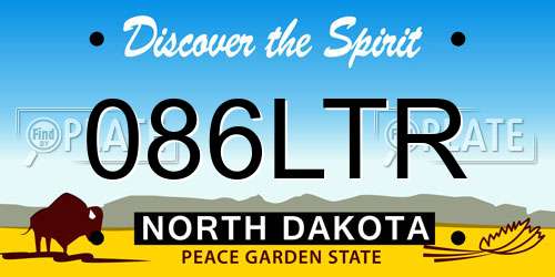 086LTR North Dakota License Plate