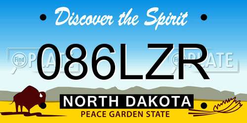 086LZR North Dakota License Plate