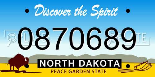0870689 North Dakota License Plate