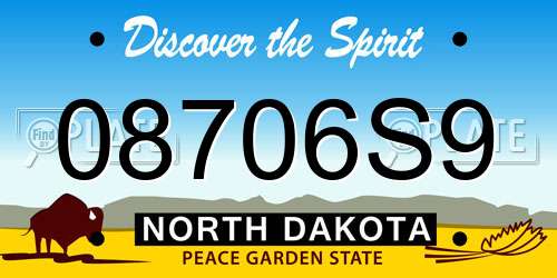 08706S9 North Dakota License Plate