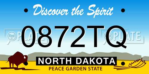 0872TQ North Dakota License Plate